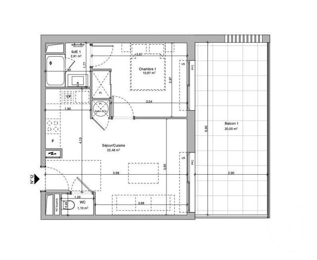 Appartement F2 à vendre - 2 pièces - 37.02 m2 - CANNES - 06 - PROVENCE-ALPES-COTE-D-AZUR - Century 21 Hanna Logis