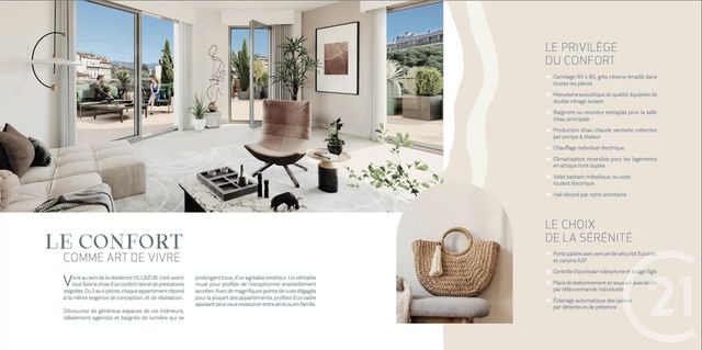 Appartement F3 à vendre - 3 pièces - 73.38 m2 - JUAN LES PINS - 06 - PROVENCE-ALPES-COTE-D-AZUR - Century 21 Hanna Logis