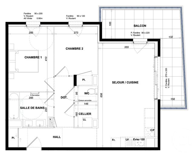 Appartement F3 à vendre - 3 pièces - 63.6 m2 - ANTIBES - 06 - PROVENCE-ALPES-COTE-D-AZUR - Century 21 Hanna Logis