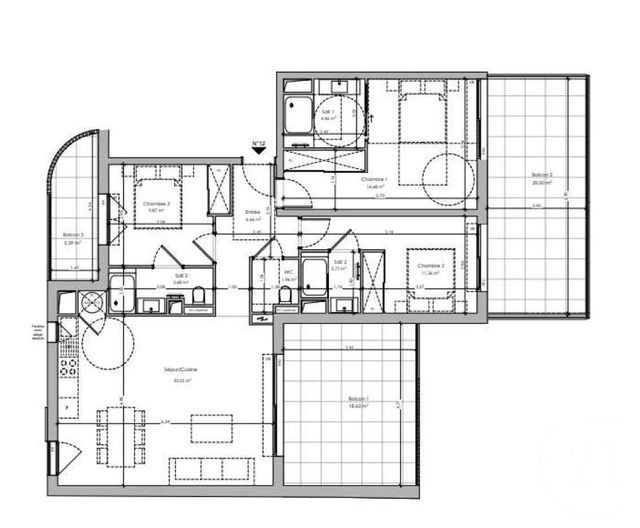 Appartement F4 à vendre - 4 pièces - 91.43 m2 - CANNES - 06 - PROVENCE-ALPES-COTE-D-AZUR - Century 21 Hanna Logis
