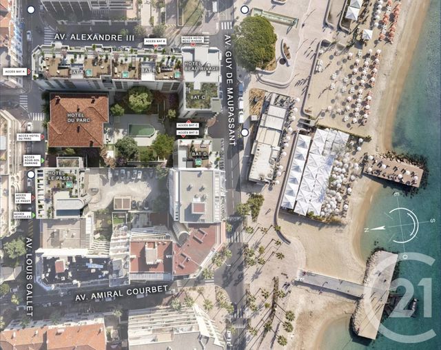 Appartement F3 à vendre - 3 pièces - 64.09 m2 - JUAN LES PINS - 06 - PROVENCE-ALPES-COTE-D-AZUR - Century 21 Hanna Logis