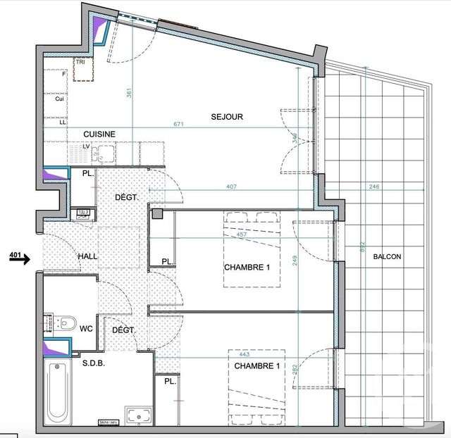 Appartement F3 à vendre - 3 pièces - 63.23 m2 - JUAN LES PINS - 06 - PROVENCE-ALPES-COTE-D-AZUR - Century 21 Hanna Logis