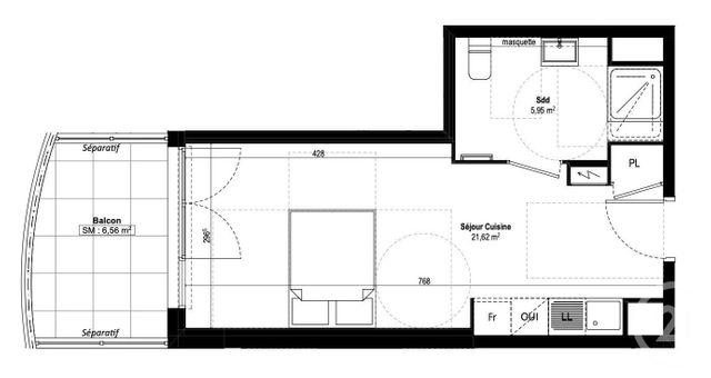 Appartement Studio à vendre - 1 pièce - 27.57 m2 - ANTIBES - 06 - PROVENCE-ALPES-COTE-D-AZUR - Century 21 Hanna Logis