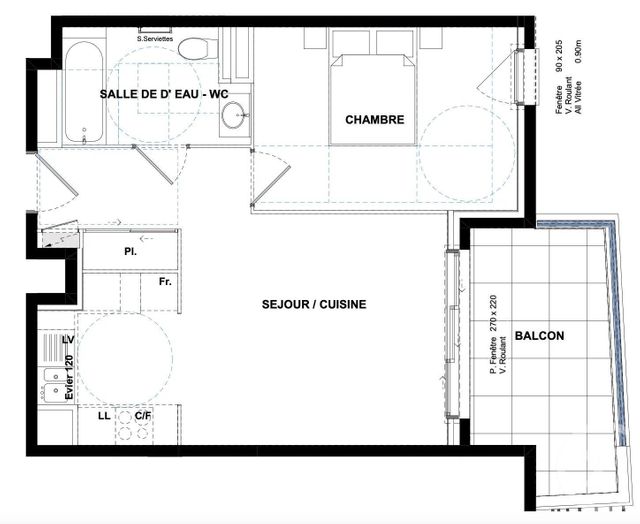 Appartement F2 à vendre - 2 pièces - 44.0 m2 - ANTIBES - 06 - PROVENCE-ALPES-COTE-D-AZUR - Century 21 Hanna Logis