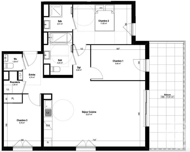 Appartement F4 à vendre - 4 pièces - 83.66 m2 - ANTIBES - 06 - PROVENCE-ALPES-COTE-D-AZUR - Century 21 Hanna Logis