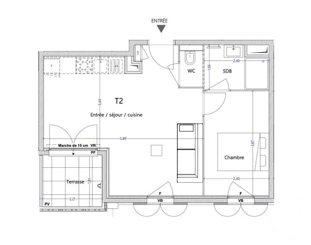 Appartement F2 à vendre - 2 pièces - 39.37 m2 - JUAN LES PINS - 06 - PROVENCE-ALPES-COTE-D-AZUR - Century 21 Hanna Logis