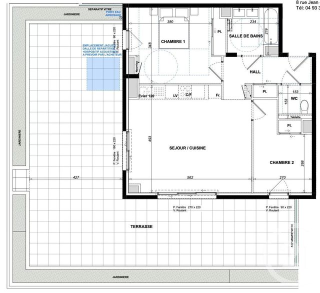 Appartement F3 à vendre - 3 pièces - 63.0 m2 - ANTIBES - 06 - PROVENCE-ALPES-COTE-D-AZUR - Century 21 Hanna Logis