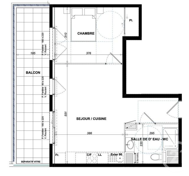 Appartement F2 à vendre - 2 pièces - 43.5 m2 - ANTIBES - 06 - PROVENCE-ALPES-COTE-D-AZUR - Century 21 Hanna Logis